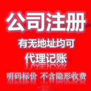 注册有限责任公司及个体户代理记账