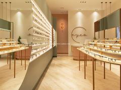 糖果色搭配的小型眼镜店展示柜台装修效果图 　18339225