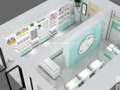 河北眼镜店180平装修设计，眼镜展示柜台定制