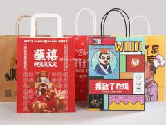 襄阳牛皮纸外卖手提袋咖啡奶茶打包纸袋甜点蛋糕包装手提纸袋礼品