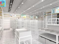 艺巧木制烤漆自由组合货架超市产品促销陈列架母婴店商品展示柜