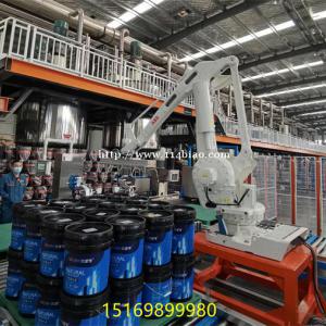 油桶小桶码垛机，塑料桶涂料桶码桶码垛机器人
