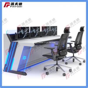 安防电脑桌监控制平台调度指挥中心操作台定制监控室钢面木面机柜电视墙