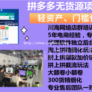 拼多多采集店群上货软件，工作室加盟软件后台贴牌，店群运营玩法培训
