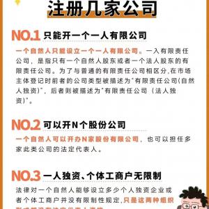 一个人可以注册几家公司