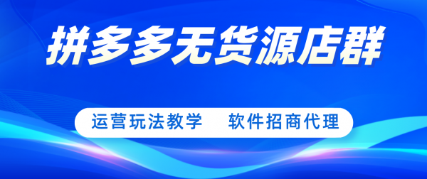 2023年什么项目好做，拼多多无货源开店布局，新手运营教学陪跑