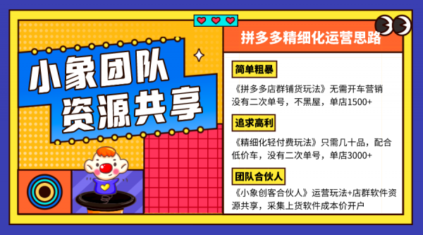 拼多多店群软件加盟，20万蓝海数据资共享，运营玩法培训教学