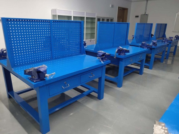 东莞钳工工作台 重型钳工桌 铁板双面钳工台