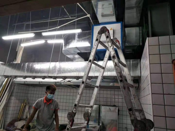 越秀区饭店厨房排烟商用抽油烟风机净化器油烟管道制作