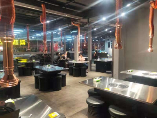 清远市烤肉店厨房排烟抽风机净化器油烟管道制作安装