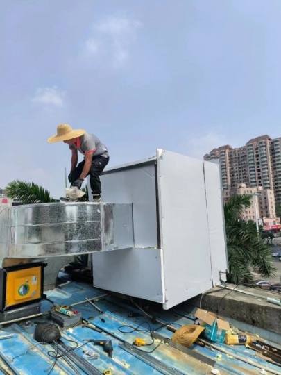 四会市餐饮抽油烟机油烟净化器销售安装油烟管道制作安装
