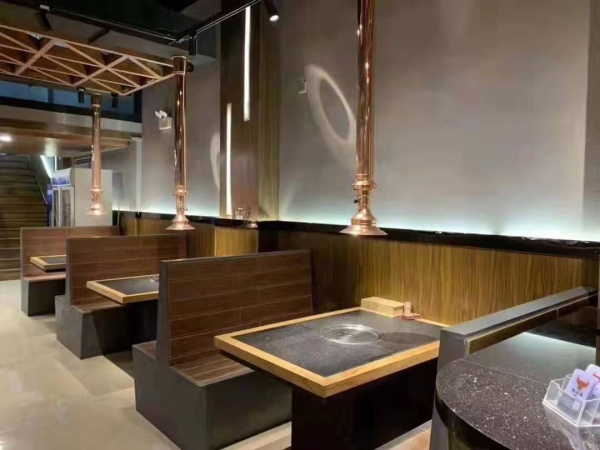 深圳油烟管道厨房抽油烟风机韩式自助烤肉店上排烟系统改效果