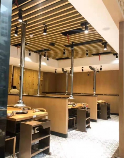 油烟机净化器安装厨房排油烟管道制作韩式自助烤肉店上排烟设计安装