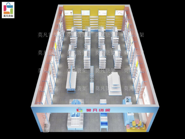 遵义十元百货店流水台展示架装修设计图-莫凡货架实力厂家可定做