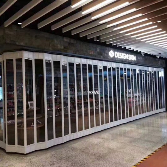 安装东门黑钛金防火门工业提升门水晶折叠门拉闸门