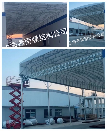 威海市地面伸缩推拉棚-仓库移动遮阳蓬车报本安装-坚固耐用